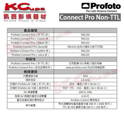 凱西影視器材【Profoto Connect Pro Non-TTL 901320 發射器公司貨】引