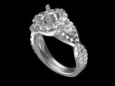 18K金鑽石1克拉空台 婚戒指鑽戒台女戒線戒 款號RD03475 特價63,200 另售GIA鑽石裸石