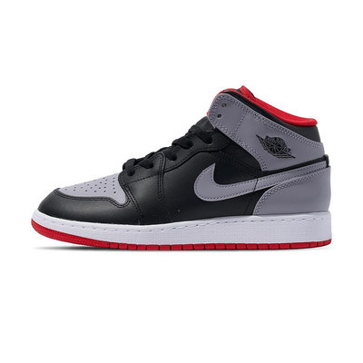 Nike Air Jordan 1 Mid GS 大童 黑灰紅 AJ1 中筒 喬丹 休閒鞋 DQ8423-006