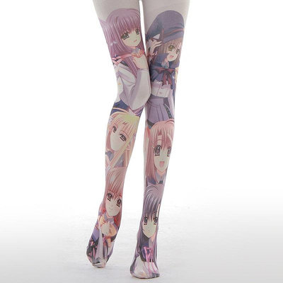 絲襪 黑絲PARDLADY正品❤二次元美少女Cosplay人物圖案印花天鵝絨褲襪