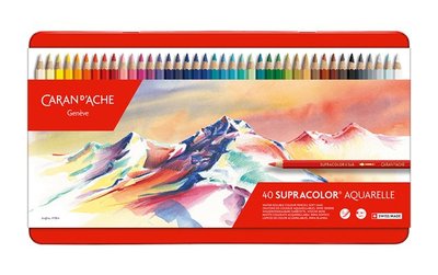 【品 · 創藝】精品美術-瑞士CARAN D'ACHE卡達 SUPRACOLOR 專家級水性色鉛筆-40色