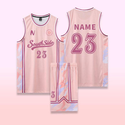 籃球服套裝定制粉色女生球衣夏季學生男童訓練背心比賽隊服印字號
