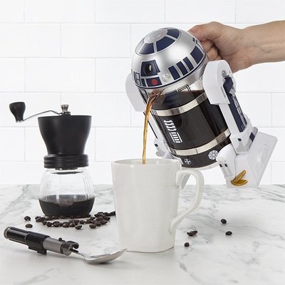 鐵鐫創意《美國STAR WARS 星際大戰-R2D2機器人手沖咖啡壺.星戰迷必備.作工精細.值得擁有》