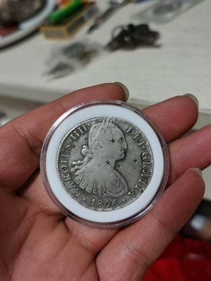 1806年墨西哥銀幣 1806年墨西哥卡洛斯四世雙柱銀幣，原