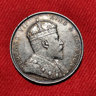 1907年 英國 愛德華七世 海峽一銀幣【國內】3914