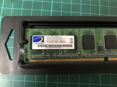 TwinMOS PC2-5300 512MB U-DIMM/CL5 記憶體 金銀島喬蕎3c