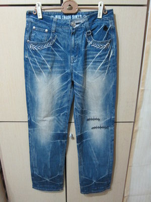衣市藍~BIG TRAIN BIKER 直筒牛仔長褲 (L~) (435) (201204)