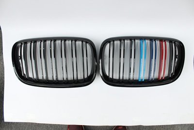 D18123110 BMW X5 X6 E70 E71 M款 亮黑 雙槓 三色 鼻頭 水箱罩