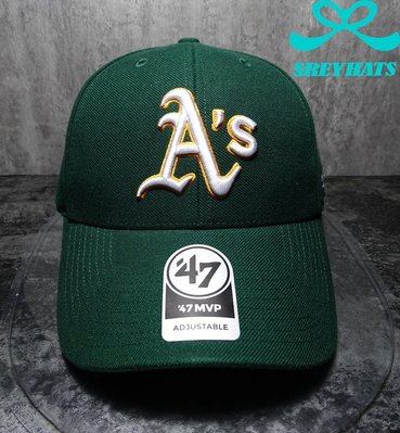 [SREY帽屋]預購＊47 Brand MVP MLB 奧克蘭運動家 硬版 魔鬼氈 綠帽 經典LOGO 美國限定 老帽