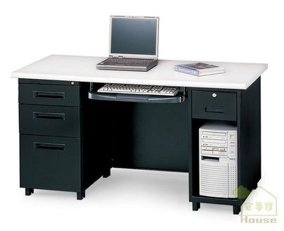 [ 家事達 ] OA-242-7 鋼製液晶白面電腦桌(140*70*74cm) 特價 書桌 辦公桌