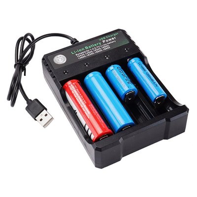 【贈品禮品】A4395 四格鋰電池USB充電器/18650鋰電池充電線/旅充手電筒充電器/可轉接隨身型充電組/贈品禮品