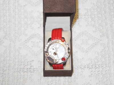 裝飾手錶(YAQIN)外銷歐洲 紅色系列 水晶錶面