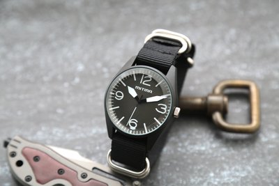 mitina軍風pilot style BELL&amp;ROSS飛行風戰鬥機儀錶板造型石英錶,白色清晰刻度～黑色nato錶帶