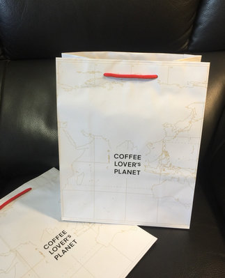 Coffee Lover's Planet地圖紙袋/咖啡紙袋/手提袋/禮物袋/禮品袋/包裝袋/購物袋