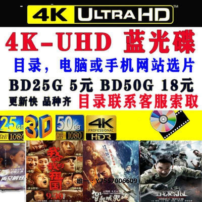 影片4K UHD 藍光碟片3D 藍光電影 藍光影碟 BD25 BD50 HDR 杜比視界電影