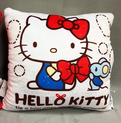 Hello Kitty 30X30公分 方枕 保暖枕 暖手枕 抱枕 白