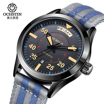 手錶男 瑞士品牌大師系列爆款全自動機械錶雙日歷防水夜光商務男錶尼龍帶