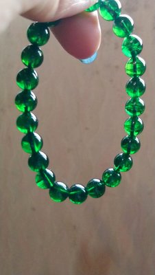 天然高品寶石級綠鉻透輝石手珠手鍊 綠透輝手珠
