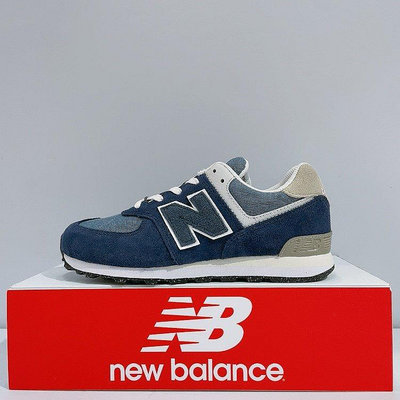 New Balance 574 大童 女鞋 藍色 麂皮 綁帶 運動 休閒鞋 GC574RE1