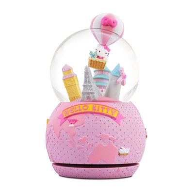 Hello Kitty 熱氣球音樂水晶球 環遊世界 水晶球音樂盒 送女友生日畢業禮物 免運費