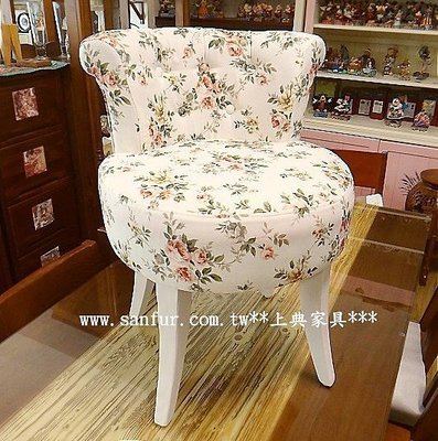 【SF331】~上福.利百加 家具~歐式貴族...白色化妝椅.座椅,古典歐式化妝椅.實木腳...獨特風格.高品味.