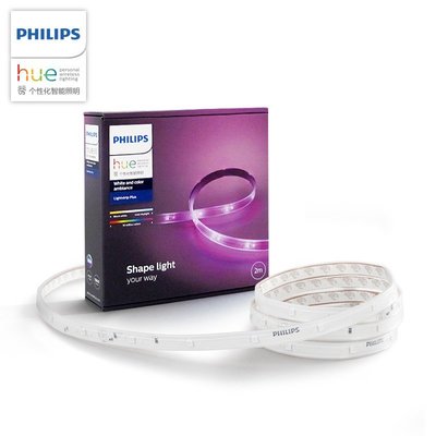 裝飾燈飛利浦Philips Hue Plus 家用智能彩色LED燈七彩變色客廳燈帶燈條西洋紅促銷