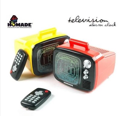 【包大人的店】D134 現貨香港HOMADE電視機造型帶遙控鬧鐘（3色可選 ）