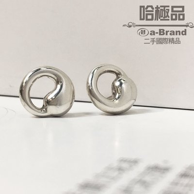 【哈極品】美品《Tiffany&Co.》Tiffany 925純銀 太極造型耳針
