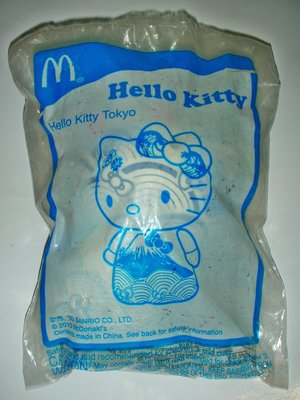 A皮.(企業寶寶玩偶娃娃)全新未拆封2010年麥當勞發行古典東京Hello Kitty Tokyo凱蒂貓公仔!-有富士山