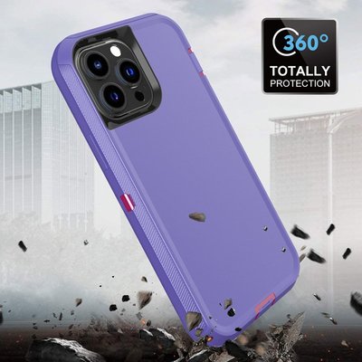 GMO   2免運蘋果iPhone 13 Pro 6.1吋軍用超防摔內PC+外TPU可無線充電手機殼套 紫色保護殼套
