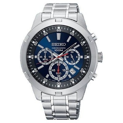 【金台鐘錶】SEIKO 精工 三眼計時 男錶 防水100米 不鏽鋼錶帶 SKS603P1