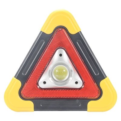 三腳架警告標誌牌 COB芯片LED工作燈 便攜式 三角形汽車安全警示牌 車輛故障 交通事故 安全警示燈 樂途汽車