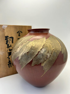 日本回流中古物玉川堂金彩花瓶銅花器非常漂亮轉給喜歡