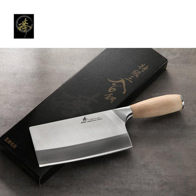 【臻】料理刀具 三合鋼系列 / 中式菜刀-小剁刀(橡木柄) SC829-4CS(OAK)