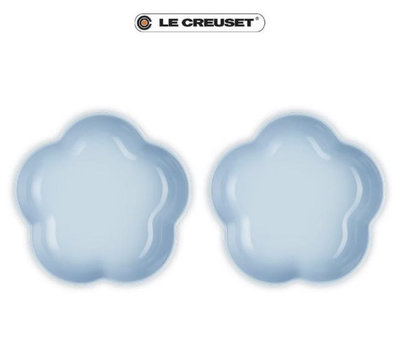 Le Creuset 瓷器花型盤 20 cm-中(海岸藍)2個一組900