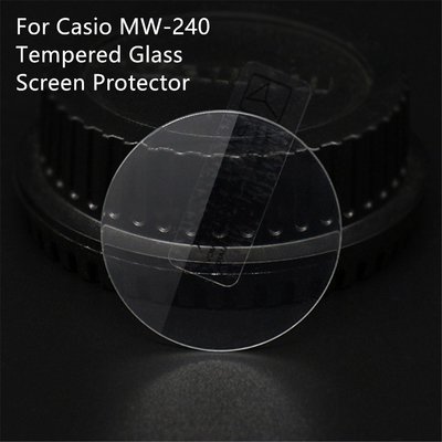 卡西歐 MW-240 屏幕保護膜鋼化玻璃 2.5D 9H 透明手錶防爆防刮擦帶安裝清潔工具
