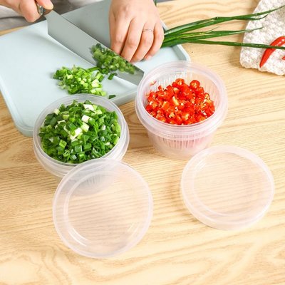 雙層蔥花收納盒冰箱分類密封罐雜糧辣椒透明食物保鮮盒~特價