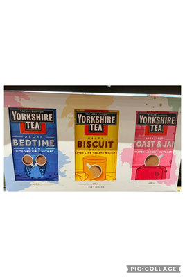 英國Yorkshire Tea 泰勒約克夏風味茶禮盒組(含約克夏餅乾紅茶 100g+約克夏吐司果醬風味茶 125g+約克夏晚安茶)