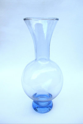 尊型器皿老玻璃花瓶花器玻璃水瓶藍玻璃台灣民藝【心生活美學】