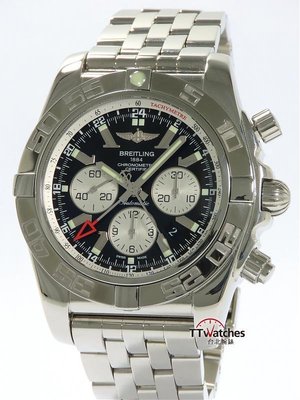 台北腕錶 Breitling 百年靈 Chronomat GMT 500米 兩地時間 計時錶 187660