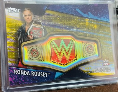 2020 Topps WWE Ronda Rousey 冠軍紀念腰帶卡 限量10張 10/10 Patch 1:86盒