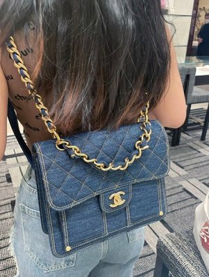 Chanel 23a Backpack 雙肩後背包 牛仔藍