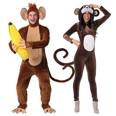 萬圣節舞臺派對聚會電影表演演出成人男女動物頑皮猴子造型服裝特價