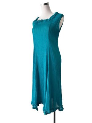 me ISSEY MIYAKE 藍綠色皺織洋裝