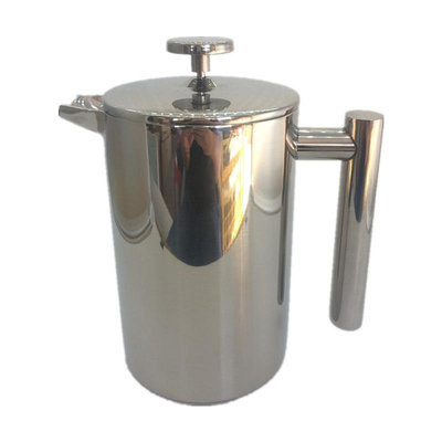 帶濾網咖啡壺 雙層保溫沖茶壺 濾壓壺 不銹鋼歐式保溫壺歐式茶具