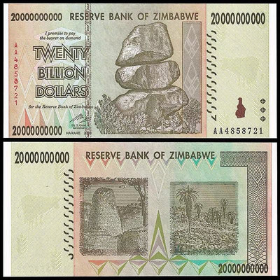 津巴布韋200億元紙幣 外國錢幣 2008年 全新UNC P-86 錢幣 紙幣 紙鈔【悠然居】564