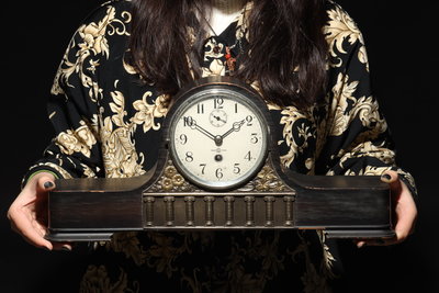 2/8結標 SEIKO TRADW MARK 原木花卉 發條機械座鐘B011329–手錶 機械錶 鐘錶 發條鐘 收藏 座