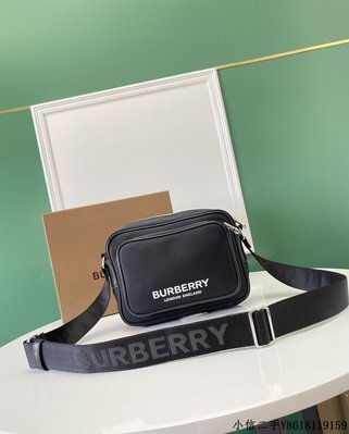 二手 Burberry巴寶莉最新款品牌徽標印花斜背包