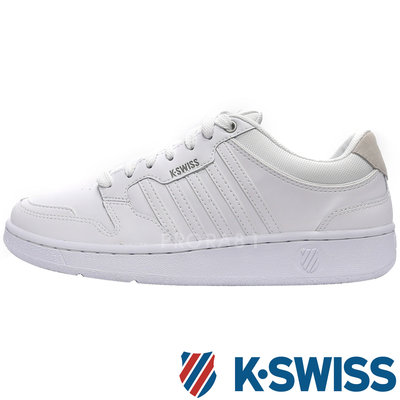 鞋大王K-SWISS 06996-101 白色 City Court 皮質休閒運動鞋 鞋底全車線 006K免運費加贈襪子