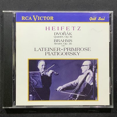 Heifetz海飛茲/小提琴 Dvorak德弗札克/鋼琴五重奏 Brahms布拉姆斯/弦樂六重奏&匈牙利舞曲（小提琴版）舊版1988年美國版無ifpi